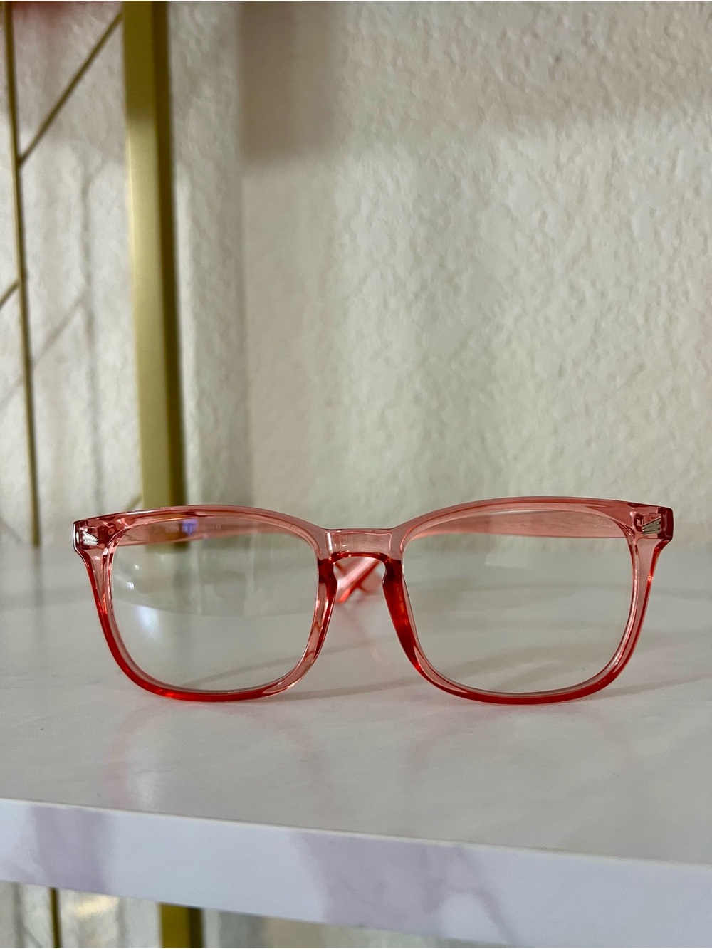 Blue Light Blocking Clear Red Transparent Glasses